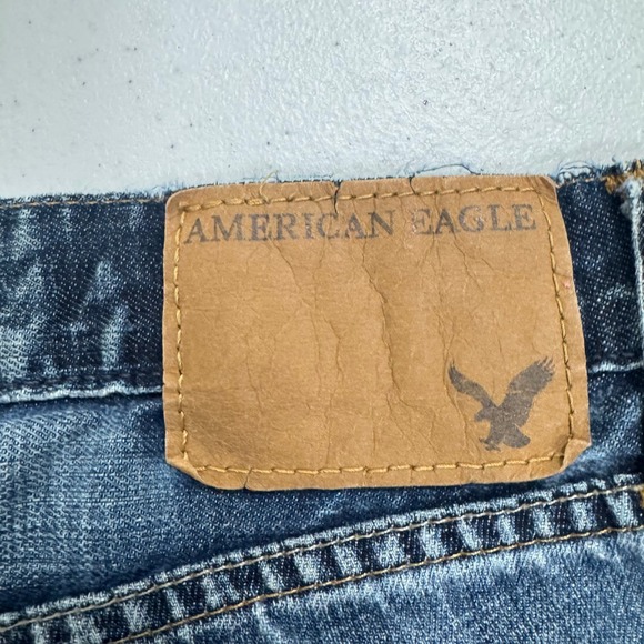 American Eagle Mens Low Rise Boot Cut-Off Denim Shorts Blue Size 30 Medium Wash - Picture 4 of 9